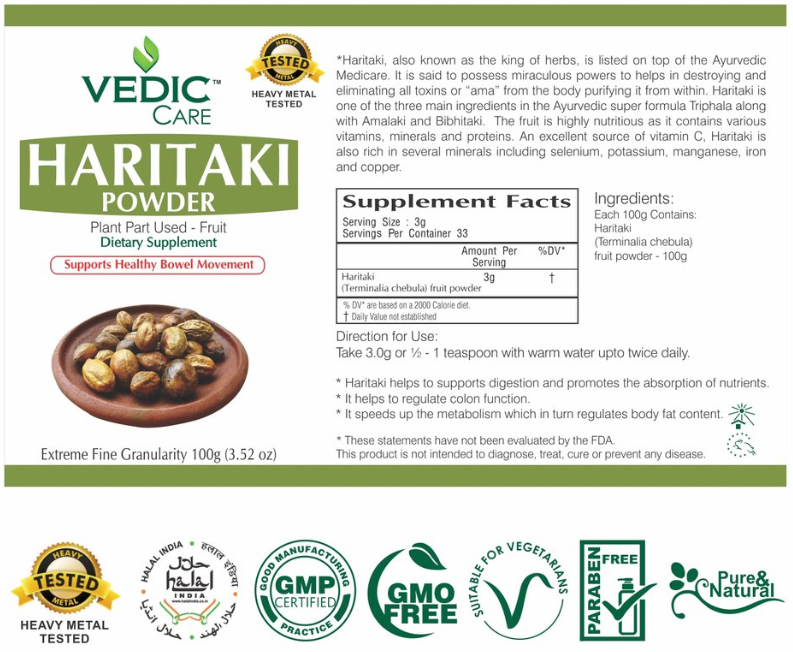 
                  
                    Load image into Gallery viewer, Vedic Haritaki Powder
                  
                