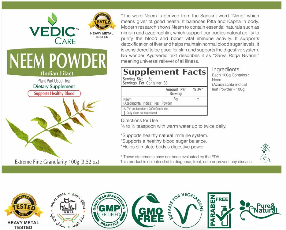 
                  
                    Load image into Gallery viewer, Vedic Neem Powder
                  
                